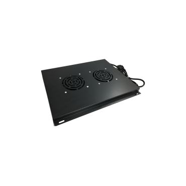 Panel wentylacyjny dachowy, 2 wentylatory, do szaf 600x600, kolor czarny ALANTEC