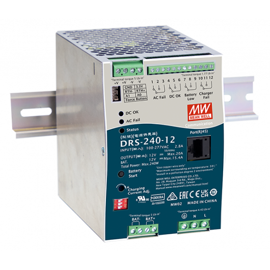 DRS-240-12 Pulsar DRS 12V/240W/4.6A/15.4A zasilacz na szynę DIN
