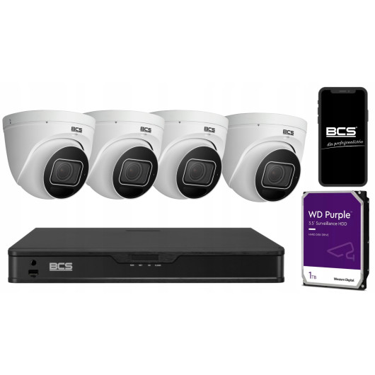 ZESTAW monitoringu BCS 2 Mpix 4 kamery