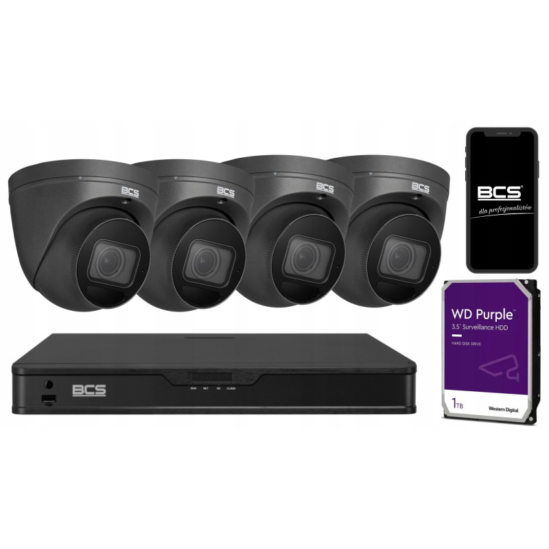 ZESTAW monitoringu BCS 2 Mpix 4 kamery