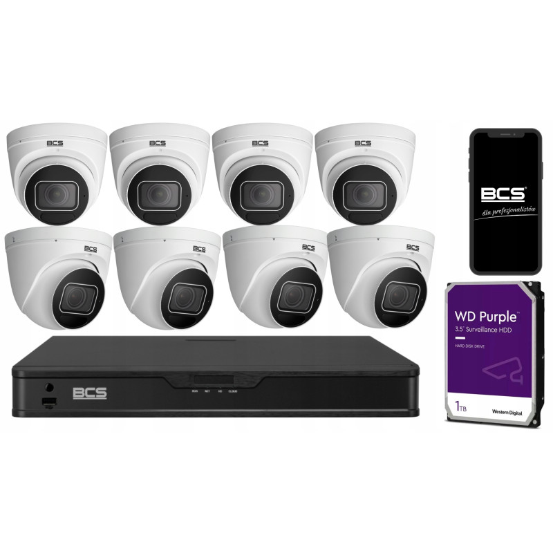 ZESTAW monitoringu BCS 2 Mpix 8 kamer