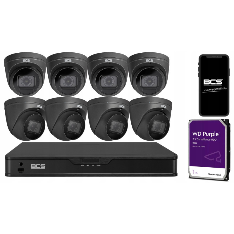 ZESTAW monitoringu BCS 2 Mpix 8 kamer