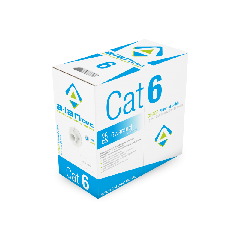 Kabel kat.6 LSOHO U/UTP drut 4x2x0,57 ALANTEC (POMARAŃCZOWA powłoka)