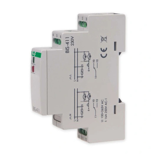 Przekaźnik bistabilny na szynę 230V AC BIS-411