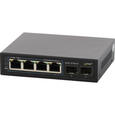 Switch PoE 6-portowy SFG64WP-BT bez zasilacza do 4 kamer IP Pulsar SFG64WP-BT