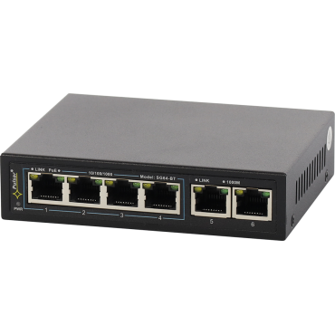 Switch PoE 6-portowy SG64WP-BT bez zasilacza do 4 kamer IP Pulsar SG64WP-BT