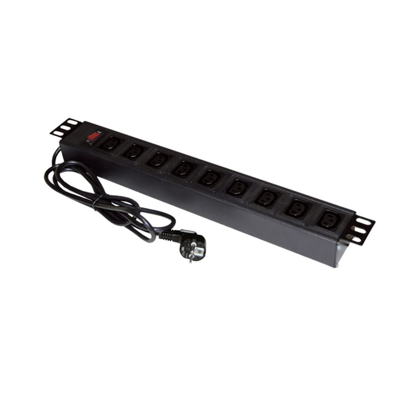 Listwa zasilająca rack 19" 1U 9xC13 z wtykiem schucko ALANTEC