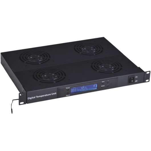 Panel wentylacyjny 19" 1U, 4 wentylatory, cyfrowy, kolor czarny ALANTEC